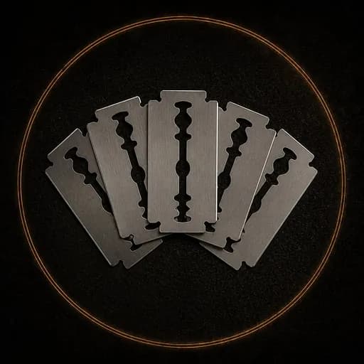 Five stainless-steel double-edge razor blades