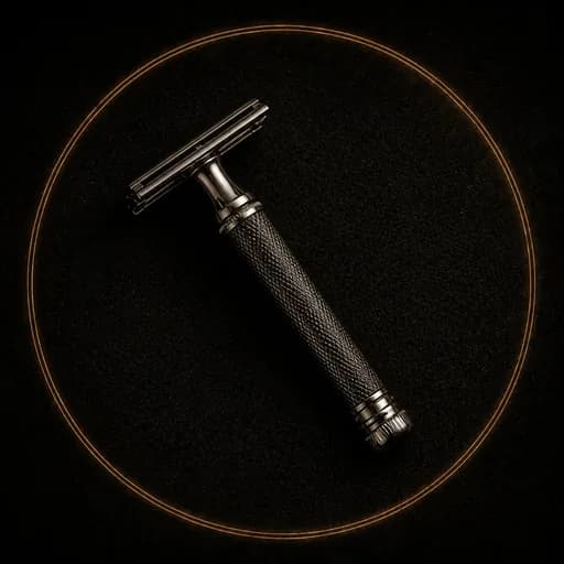 Black and chrome double-edge safety razor